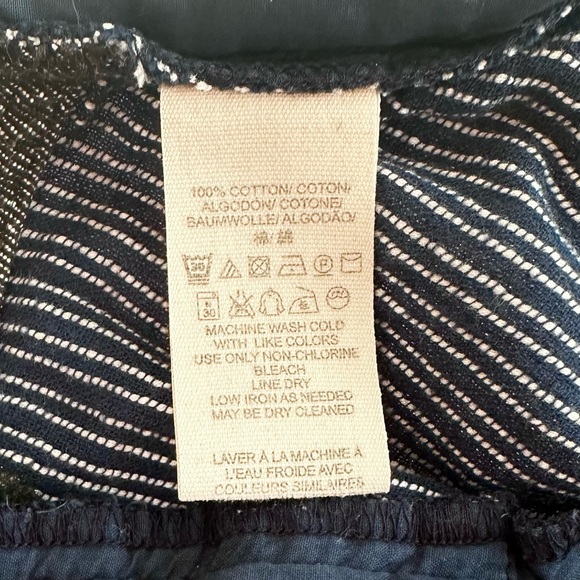 FREE PEOPLE 6 8 Rumors Yarn Dye Harem Pants in Indigo Combo • Navy Blue - Picture 8 of 15